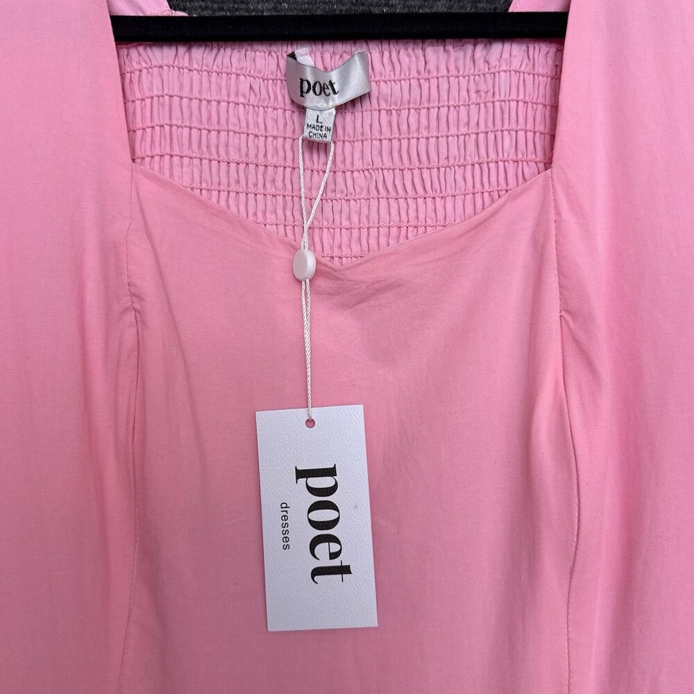 NWT Poet Dress Ode Pink Puff Sleeve Midi Nursing L - Picture 10 of 11